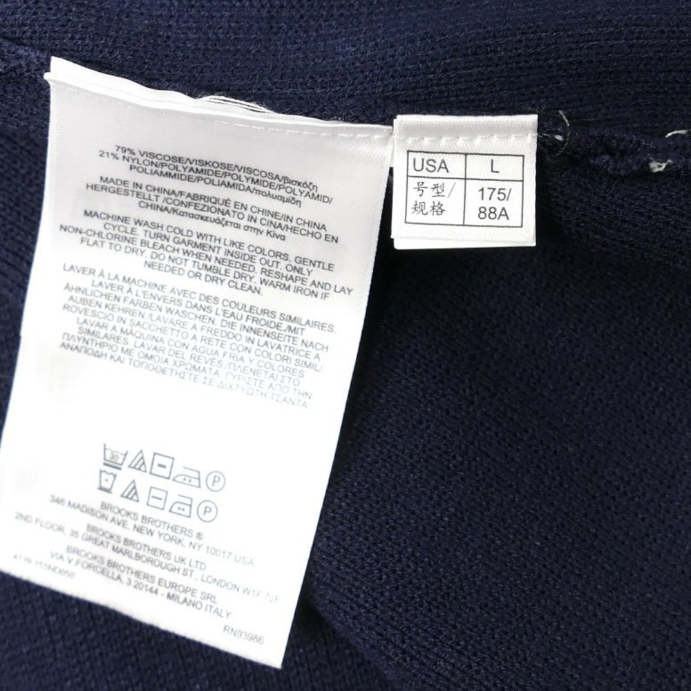 Brooks Brothers Red Fleece Navy Blue Knit Blazer Cardigan Red Trim‎ Large Women - Picture 11 of 13